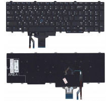 Клавиатура для ноутбука Dell Latitude E5550 E5570 черная без рамки без подсветки