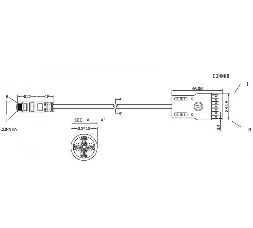 PC-110-RJ45-4P-C5e-3M-LSZH-GY Патч-корд 110 тип - RJ-45, 4 пары, Cat.5e, LSZH, 3 м, серый Hyperline