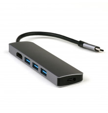 USB-концентратор Type-C USB Hub 5 в 1. USB 3.0, USB-C, HDMI. Кабель 12 см.