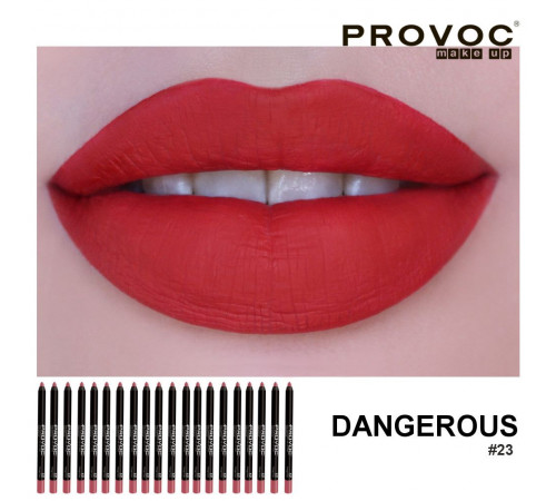 Provoc Гелевая подводка в карандаше для губ, №23 / Semi-Permanent Gel Lip Liner, Dangerous