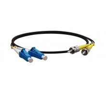 FC-D2-9-LC/UR-ST/UR-H-3M-LSZH-BK Патч-корд волоконно-оптический (шнур) SM 9/125 (OS2), LC/UPC-ST/UPC, 2.0 мм, duplex, LSZH, 3 м, черный Hyperline