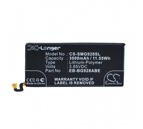 Аккумулятор CS-SMG928SL EB-BG928ABE для Samsung Galaxy S6 Edge+, 3.85V / 3000mAh / 11.55Wh