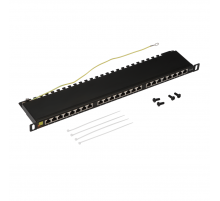 Патч-панель 19, 24 порта RJ-45, категория 6, STP, 0.5U, компактная,   LAN-PPC24S6
