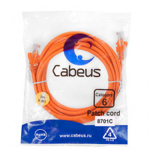 Cabeus PC-UTP-RJ45-Cat.6-3m-OR Патч-корд U/UTP, категория 6, 2xRJ45/8p8c, неэкранированный, оранжевый, PVC, 3м