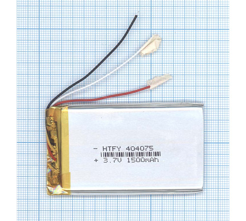 Аккумулятор Li-Pol (батарея) 4*40*75мм 3pin 3.7V/1500mAh