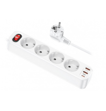 Сетевой фильтр Hoco NS1 Aura 4 Sockets + 2USB QC3.0 + PD 18W Type-C USB-C 1.8м