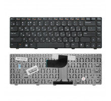 Клавиатура для ноутбука Dell Inspiron M4040, M4110, M5040, Vostro 1540, 3350, 3550 Series. Плоский Enter. Черная, с черной рамкой. PN: NSK-DX0BQ.