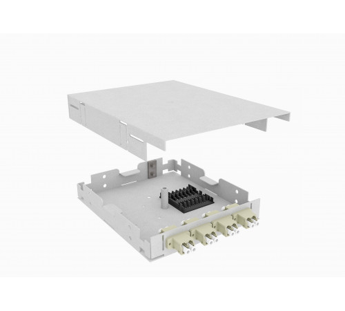Кросс оптический, настенный, 8 LC/PC адаптеров, многомодовый MM 50/125 (OM2), укомплектованный, TopLAN