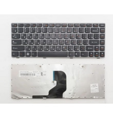 Клавиатура для ноутбука Lenovo IdeaPad Z450, Z460, Z460A, Z460G черная, рамка серая