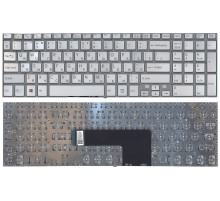 Клавиатура для ноутбука Sony Vaio SVF15, FIT 15 серебряная, без рамки