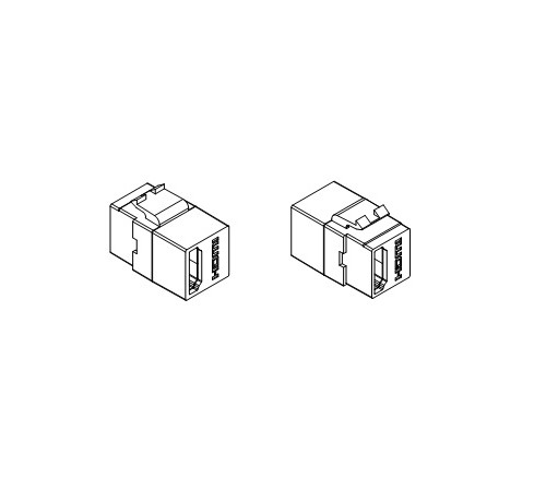 KJ1-HDMI-AL18-WH Вставка Keystone HDMI, long body (29.7 мм), ROHS, белая Hyperline