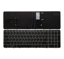 Клавиатура для ноутбука HP EliteBook 850 G3, 755 G3 черная, рамка серебряная, с джойстиком