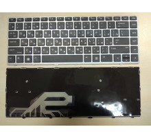 Клавиатура для ноутбука HP Probook 430 G5, 440 G5, 445 G5 черная, рамка серебряная