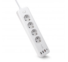 Сетевой фильтр TopON TOP-PWS4 4 розетки, 3 USB, Type-C, PD 20W QC3.0, 4000W, 3м Белый