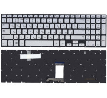 Клавиатура для ноутбука Samsung NP770Z5E NP880Z5E серебристая с подсветкой без рамки