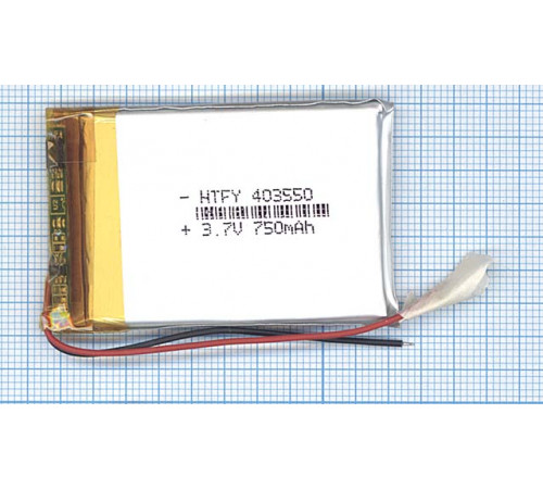 Аккумулятор Li-Pol (батарея) 4*35*50мм 2pin 3.7V/750mAh