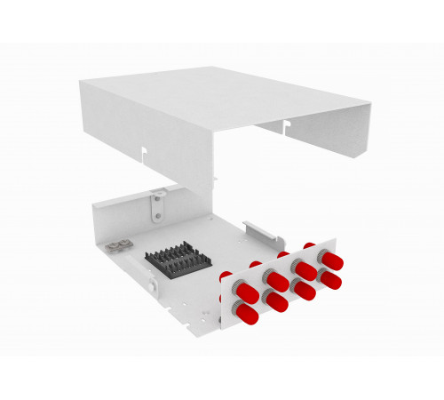 Кросс оптический, настенный, 8 ST/UPC адаптера, одномодовый, TopLAN, укомплектованный