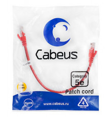 Cabeus PC-UTP-RJ45-Cat.5e-0.3m-RD Патч-корд U/UTP, категория 5е, 2xRJ45/8p8c, неэкранированный, красный, PVC, 0.3м