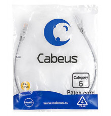 Cabeus PC-UTP-RJ45-Cat.6-0.5m Патч-корд U/UTP, категория 6, 2xRJ45/8p8c, неэкранированный, серый, PVC, 0.5м