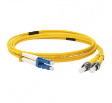 Патч-корд оптический LANMASTER, LSZH, дуплексный, ST/UPC-LC/UPC, SM OS2, 2 м