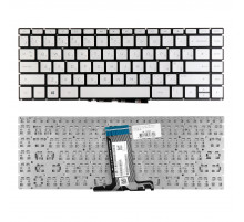 Клавиатура для ноутбука HP 14-BS, 14-BR, 14-BF, 14-BK Series. Плоский Enter. Серебристая, без рамки. PN: 920894-B31
