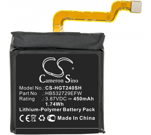 Аккумуляторная батарея CameronSino для Huawei GT2 Pro (CS-HGT240SH) 450mah