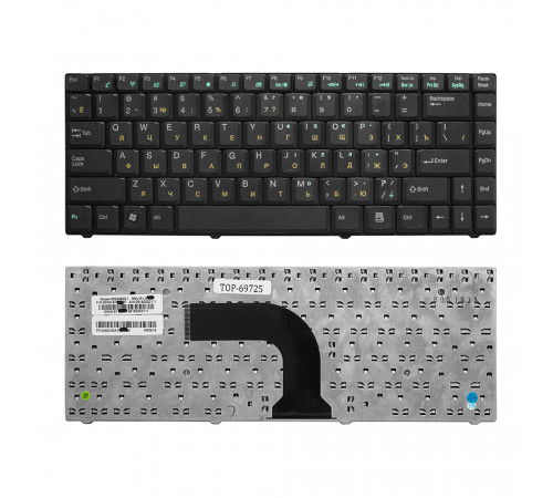 Клавиатура для ноутбука Asus C90, C90P, C90S, Z37, Z37A Series. Плоский Enter. Черная, без рамки. PN: K020462H1.