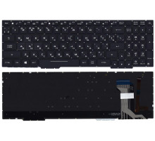 Клавиатура для ноутбука Asus GL753 FX553VD черная с белой подсветкой (широкий шлейф подсветки)