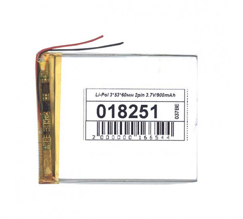 Аккумулятор Li-Pol (батарея) 3*53*60мм 2pin 3.7V/900mAh