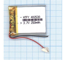 Аккумулятор Li-Pol (батарея) 4*25*30мм 2pin 3.7V/250mAh
