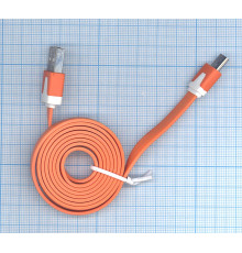 Плоский кабель Color USB-microUSB 1.0m USB-2.0 Orange (Оранжевый)