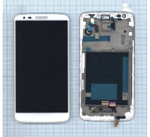 Дисплей для LG G2 D802 белый с рамкой