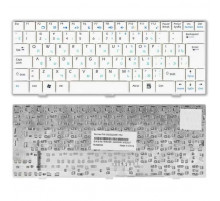 Клавиатура для ноутбука MSI Wind U90, U100, U110, U120 белая, c гравировкой