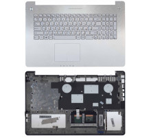 Клавиатура для ноутбука Asus N750 серебристая топ-панель