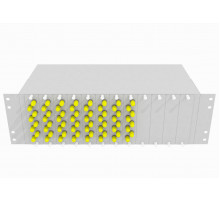 Кросс оптический стоечный 19", 64 ST/UPC адаптеров, многомодовый (50/125), 3U, серый, укомплектованный, TopLAN
