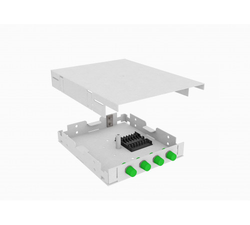 Кросс оптический, настенный, 4 FC/APC адаптеров, одномодовый, TopLAN, укомплектованный