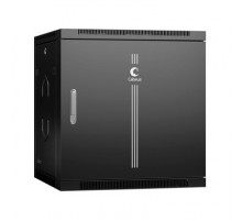 Cabeus SH-05F-12U60/60m-BK Шкаф телекоммуникационный настенный 19" 12U 600x600x635mm (ШхГхВ) дверь металл, цвет черный (RAL 9004), 1 ЧАСТЬ