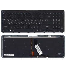 Клавиатура для ноутбука Acer Aspire V5 V5-531 M5-581T черная с рамкой и подсветкой