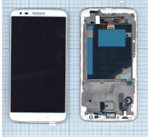 Дисплей для LG G2 D801 белый с рамкой