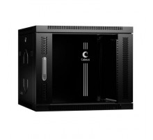 Cabeus SH-05F-9U60/35-BK Шкаф телекоммуникационный настенный 19" 9U 600x350x501mm (ШхГхВ) дверь стекло, цвет черный (RAL 9004), 1 ЧАСТЬ