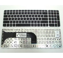 Клавиатура для ноутбука HP Pavilion M6-1000, M6-1100, M6-1200 черная, рамка серебряная