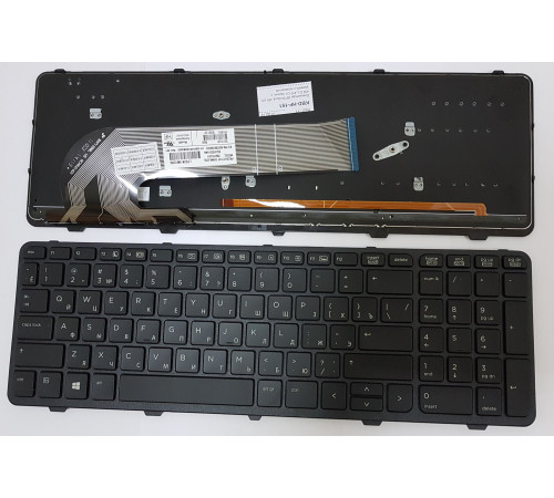 Клавиатура для ноутбука HP Probook 450 G0, 450 G1, 450 G1, 455 G1, 470 G1 черная, с рамкой, с подсветкой