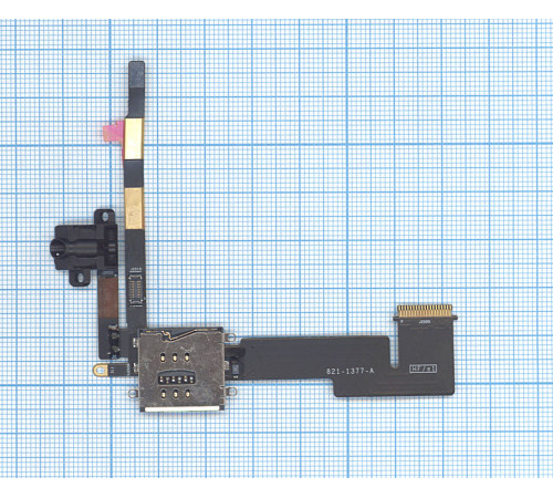 Шлейф аудио разъема с коннектором Sim карты для планшета Apple iPad 2