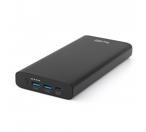 Внешний аккумулятор TopON TOP-T100 26800mAh (96.48Wh) Type-C PD 100W , 2 USB QC3.0 18W, корпус алюминий черный