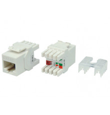 KJ8-8P8C-C5e-180-WH Вставка Keystone Jack RJ-45(8P8C), категория 5e, тип 180 градусов, белая Hyperline