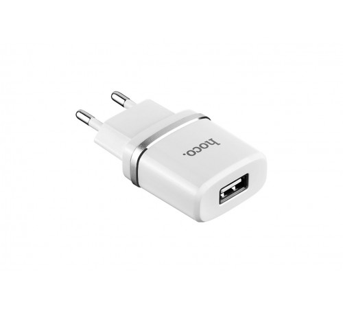 Блок питания (сетевой адаптер) HOCO C11 Smart один порт USB, 5V, 1.0A, белый