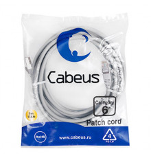 Cabeus PC-FTP-RJ45-Cat.6-5m-LSZH Патч-корд F/UTP, категория 6, 2xRJ45/8p8c, экранированный, серый, LSZH, 5м