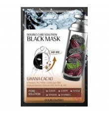 Double & Zero Тканевая маска с экстрактом ганского какао / Double Care Solution Black Mask Ghana Cacao, 30 г