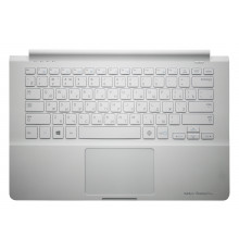 Клавиатура для ноутбука Samsung NP905S3G, NP905S3G-K04CN, 905S3G, 905S3G-K04 белая, верхняя панель в сборе