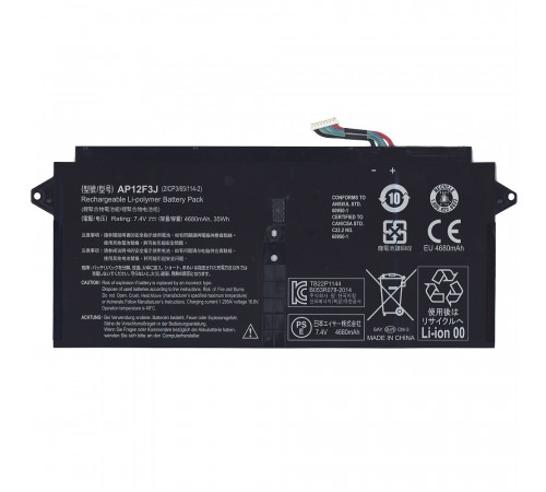 Аккумуляторная батарея для ноутбука Acer Aspire S7-391 7,4V 4680mAh 35Wh AP12F3J